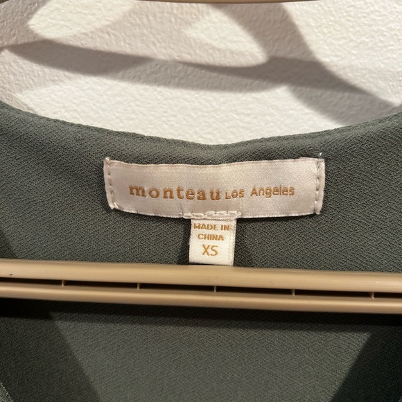 Monteau Dark Green Ruffle Sleeve Midi Dress - Picture 3 of 3